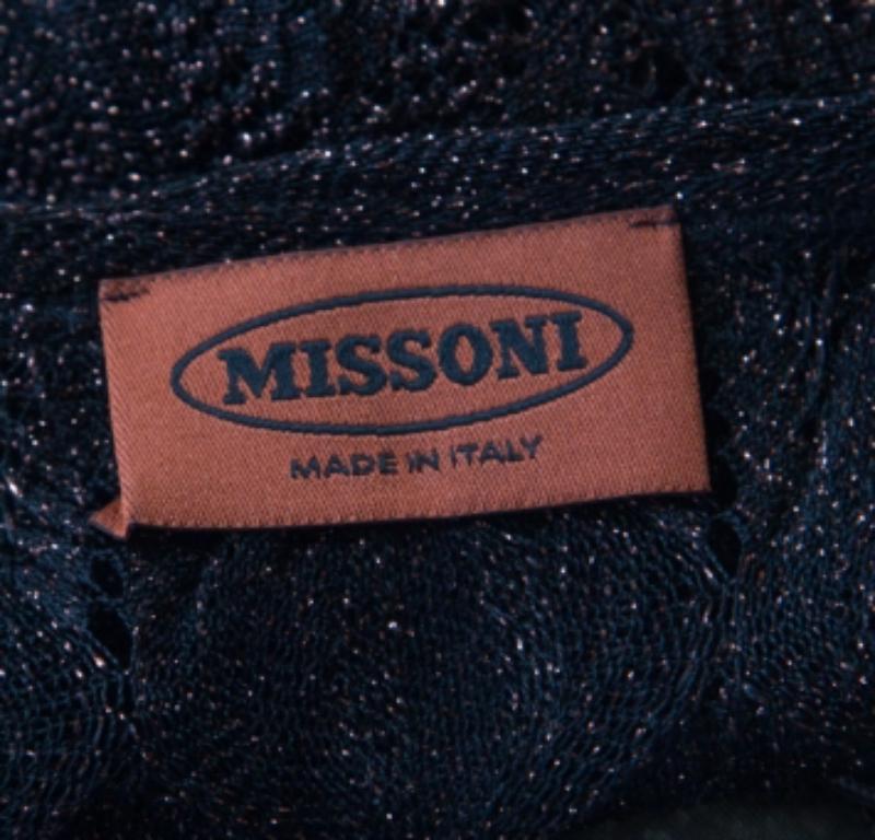 Donna Missoni - Vestito midi con scollo a V in maglia lurex nera M in vendita