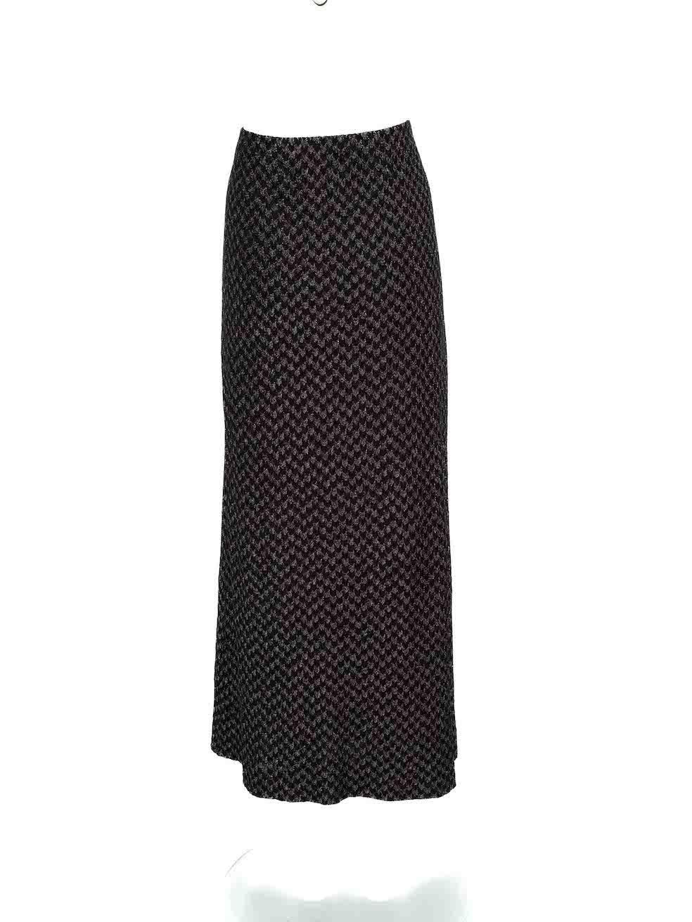 Missoni Black Metallic Knit Midi Skirt Size XL In Good Condition For Sale In London, GB