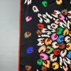 MISSONI Black Multi-Color Abstract Print Silk Scarf
