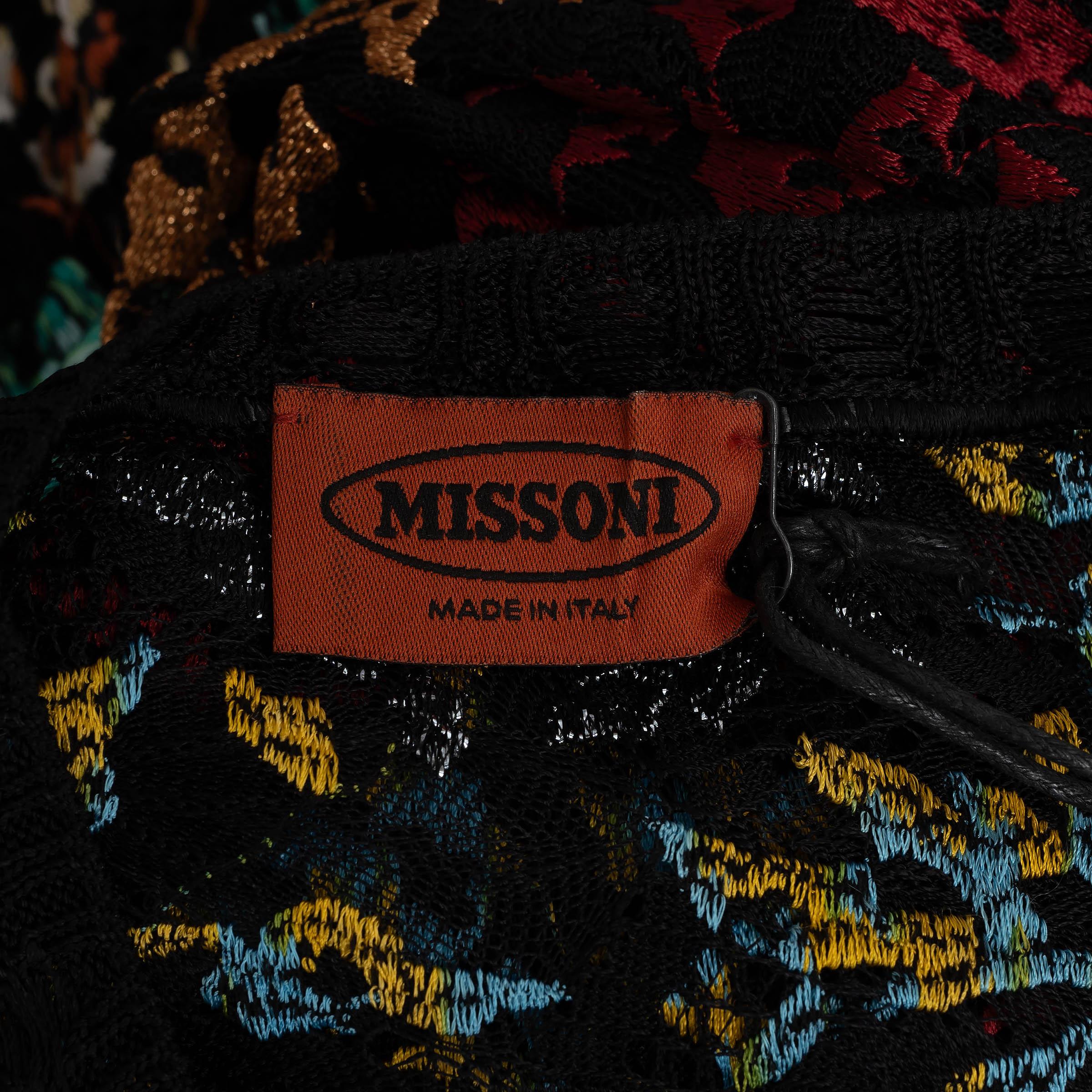 De las mujeres MISSONI negro y multi viscosa FLORAL BORDADO Vestido MAXI M en venta