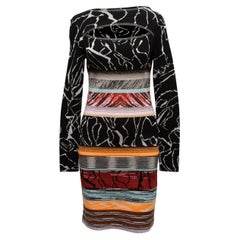 Missoni Black & Multicolor Wool-Blend Cutout Dress