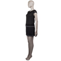 MISSONI black silk LAYERED CROCHET KNIT Sleeveless MINI Dress XXS