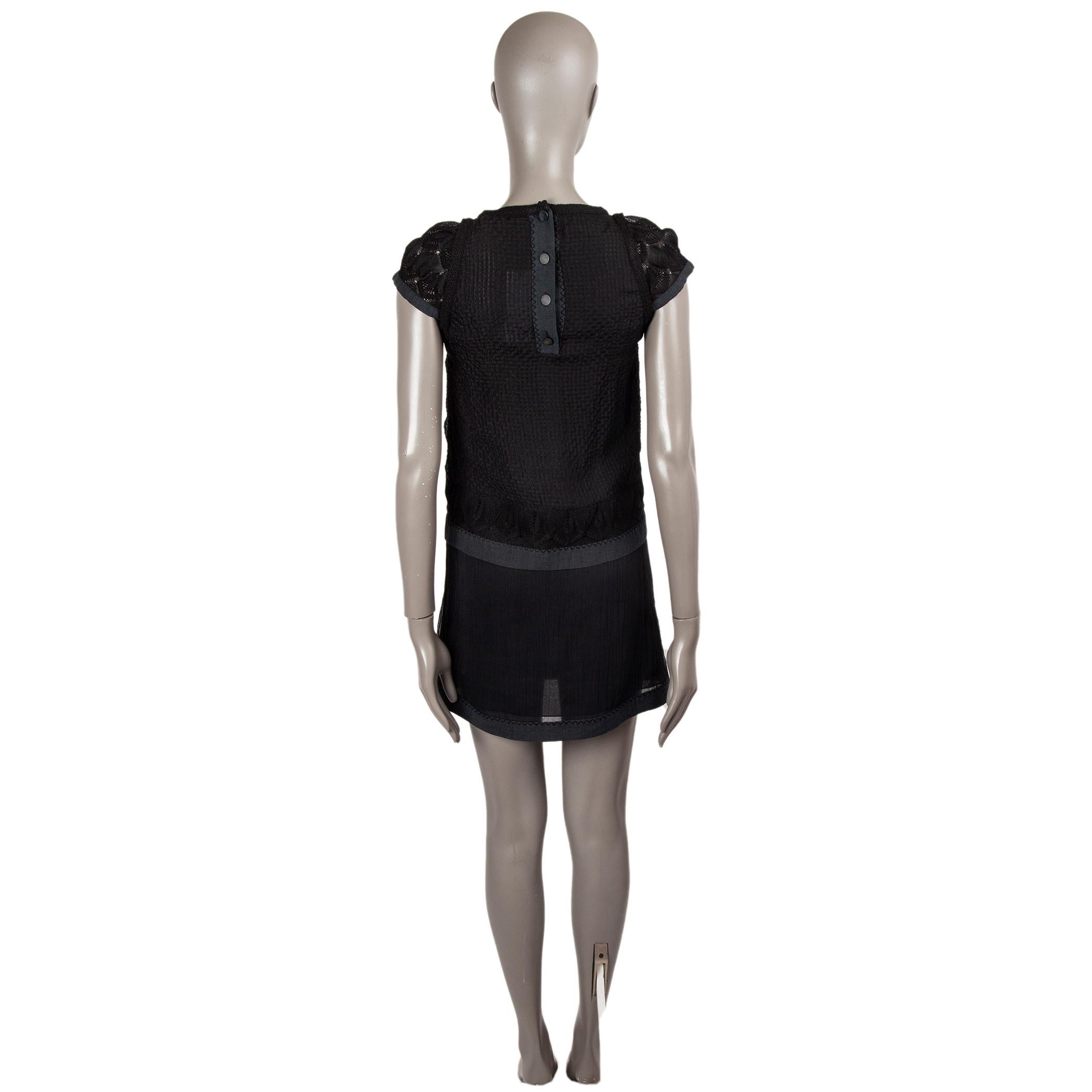 Black MISSONI black silk LAYERED CROCHET KNIT Sleeveless MINI Dress XXS For Sale