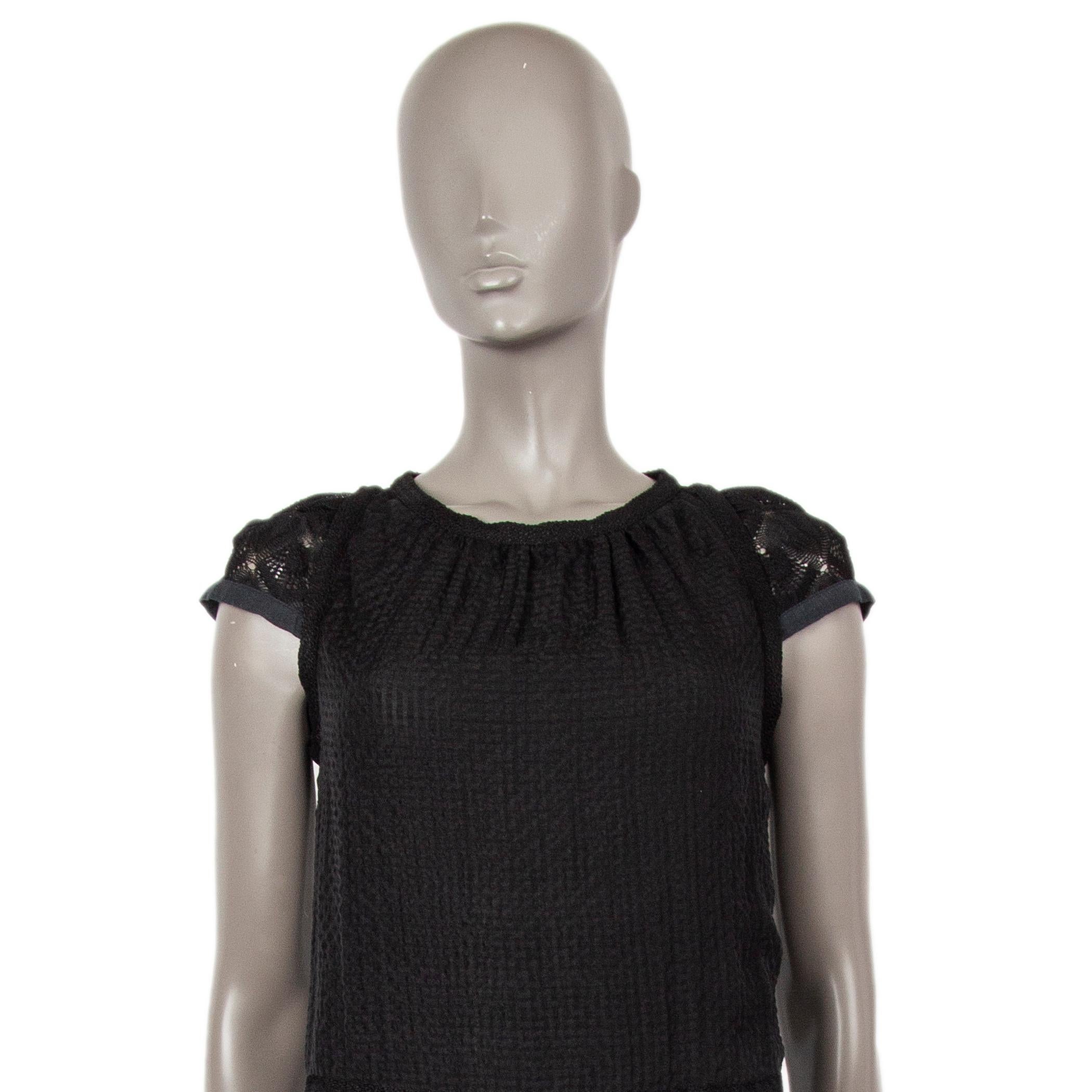 Women's MISSONI black silk LAYERED CROCHET KNIT Sleeveless MINI Dress XXS For Sale