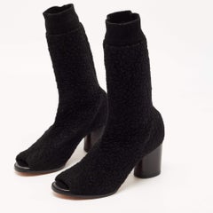 Missoni Black Terry Fabric Sock Peep Toe Booties Size 39.5