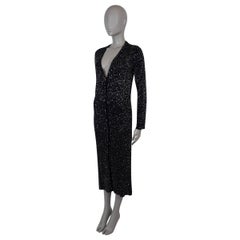 MISSONI black viscose 2023 SEQUIN LONG Cardigan Sweater 42 M