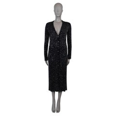 MISSONI black viscose 2023 SEQUIN LONG Cardigan Sweater 42 M