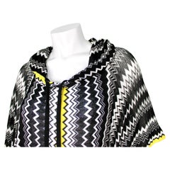 Missoni Black & Yellow Fringe Poncho with Hood