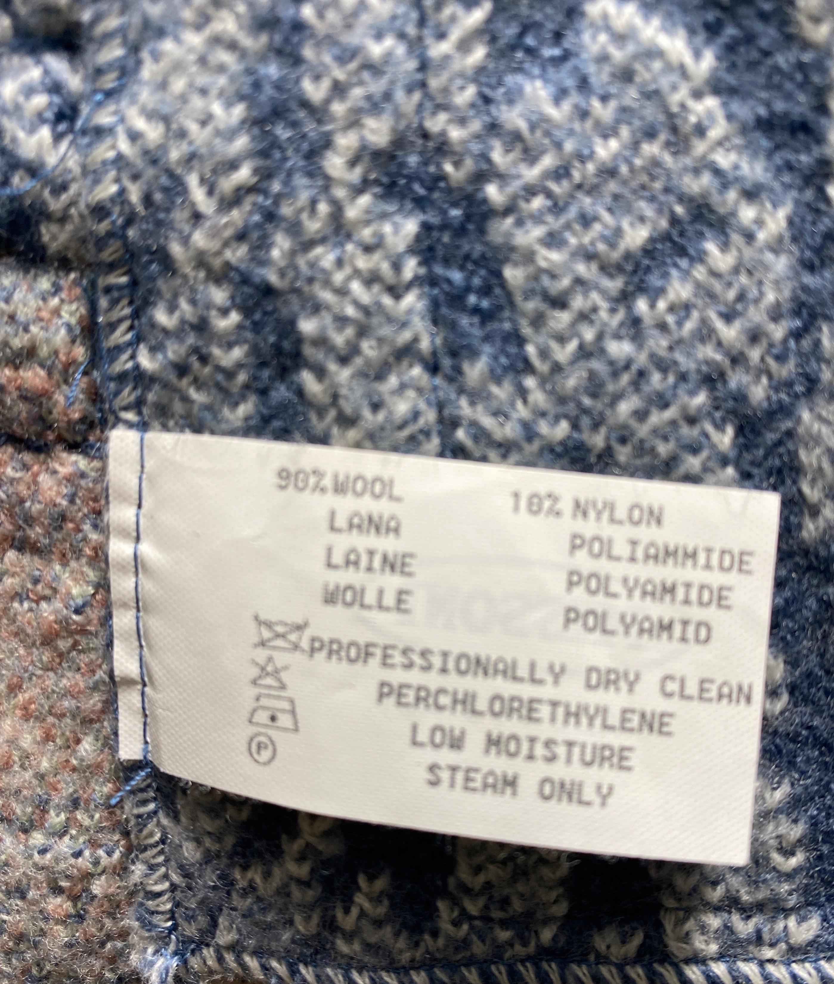 Missoni Blue and Cream Wool Knit Sweater Coat - Size Small/Medium For Sale 16