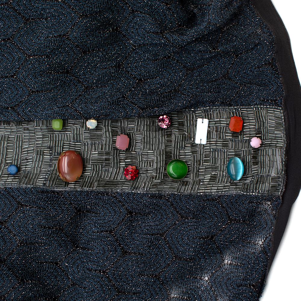 Women's or Men's Missoni Blue Beaded Lurex Knit Strapless Mini Dress - Size Estimated XS