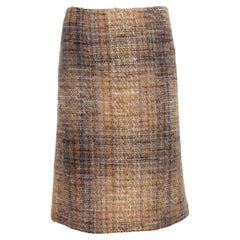 Missoni Blue Beige Wool Mohair Vintage Skirt 80s
