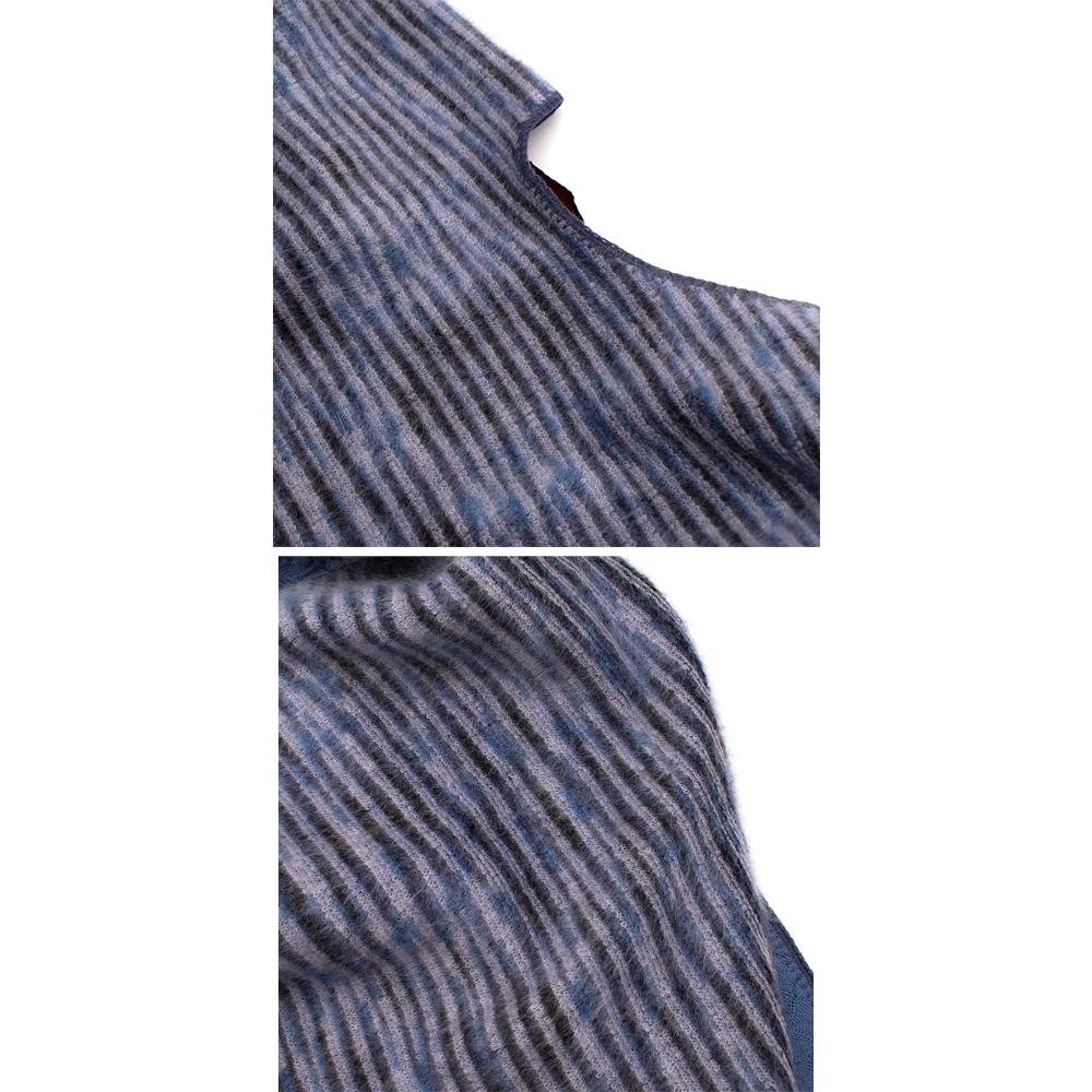 Women's or Men's Missoni Blue Cashmere & Wool Striped Knit Poncho - One Size For Sale