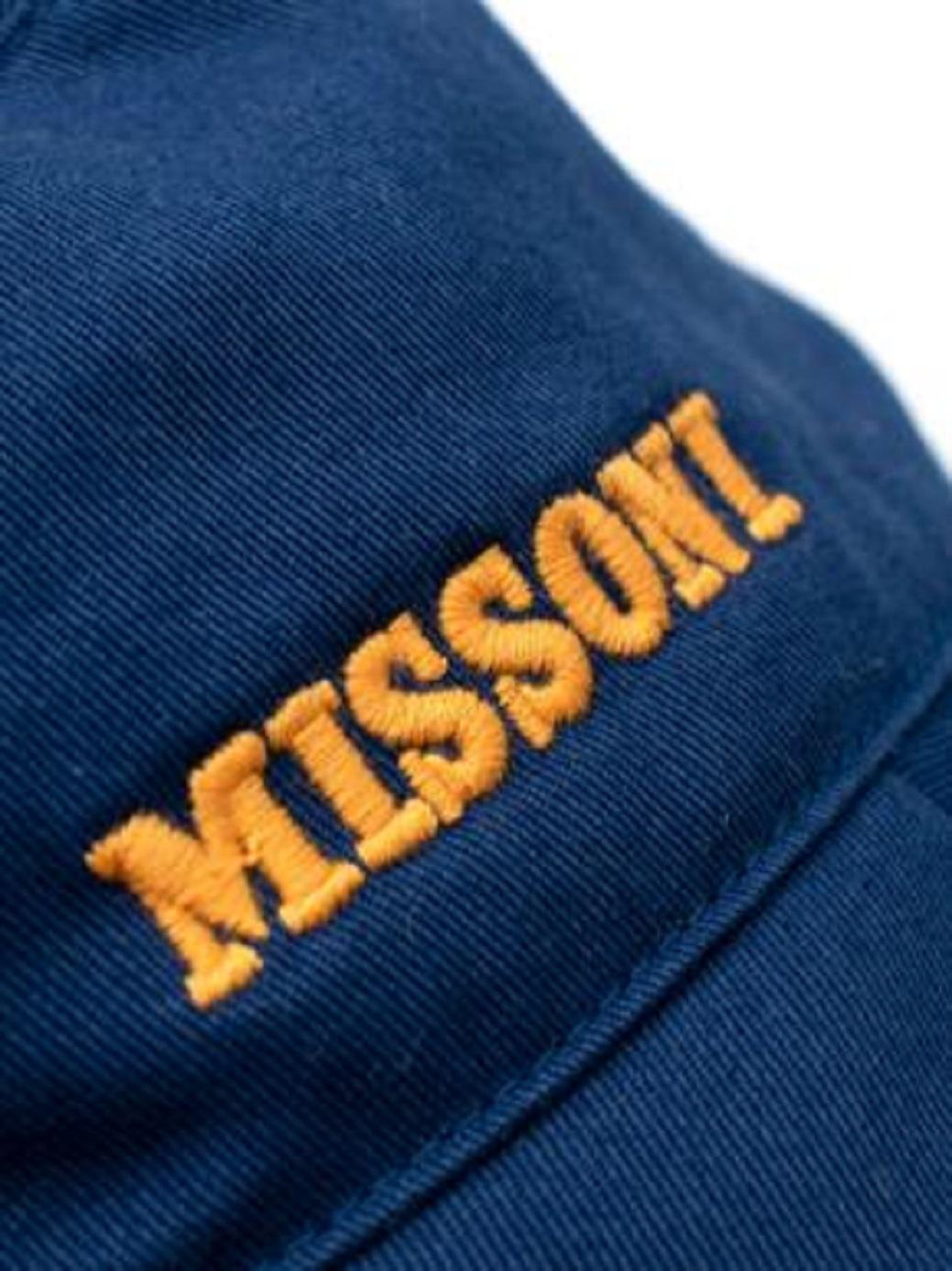 Missoni Blue Embroidered Bucket Hat In Good Condition For Sale In London, GB