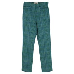 Missoni Blue Green Check Straight Trousers