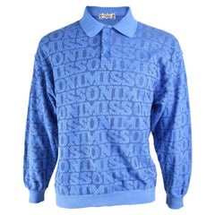 Missoni Blue Logo Knit Vintage Mens Sweater
