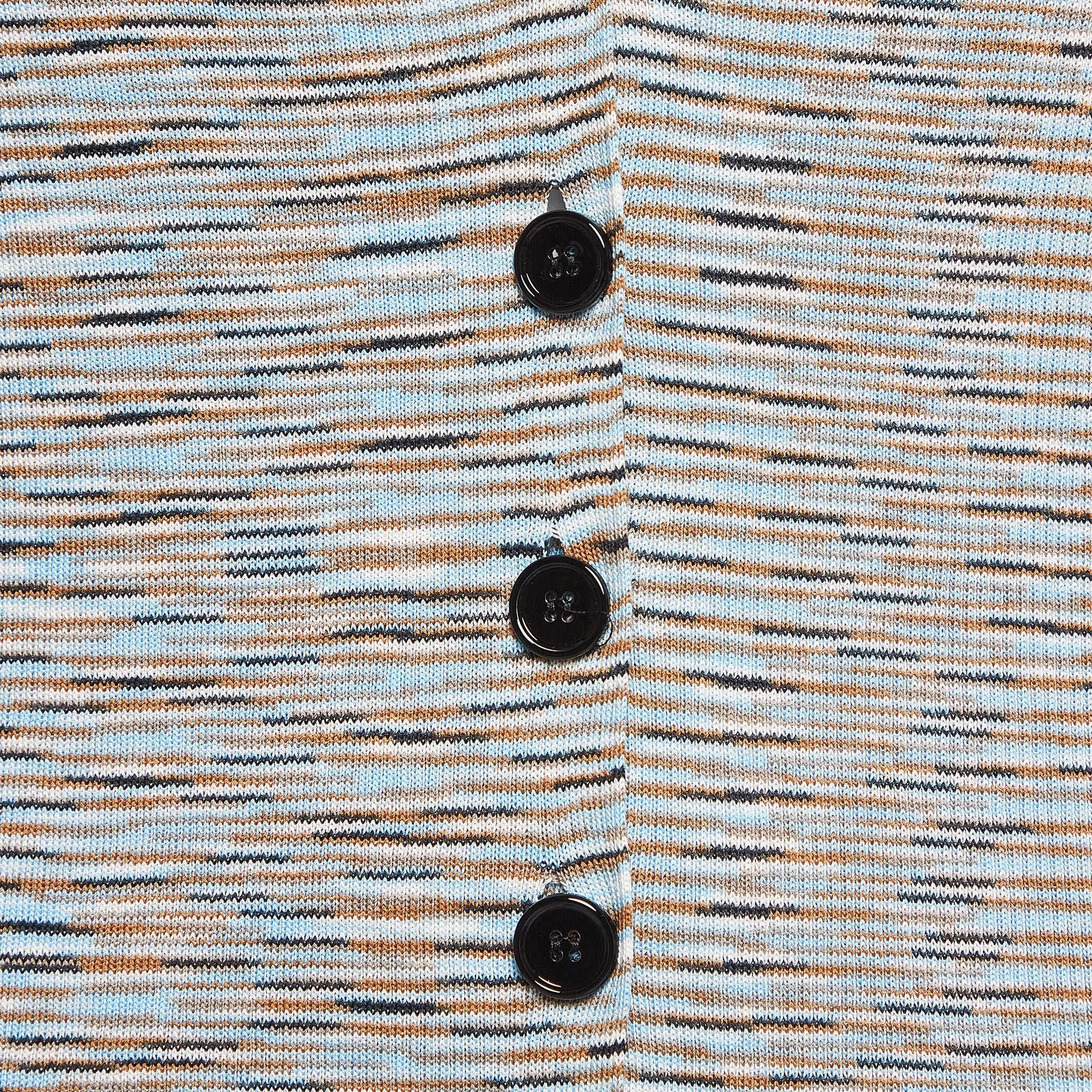 Gray Missoni Blue Patterned Knit Cardigan M