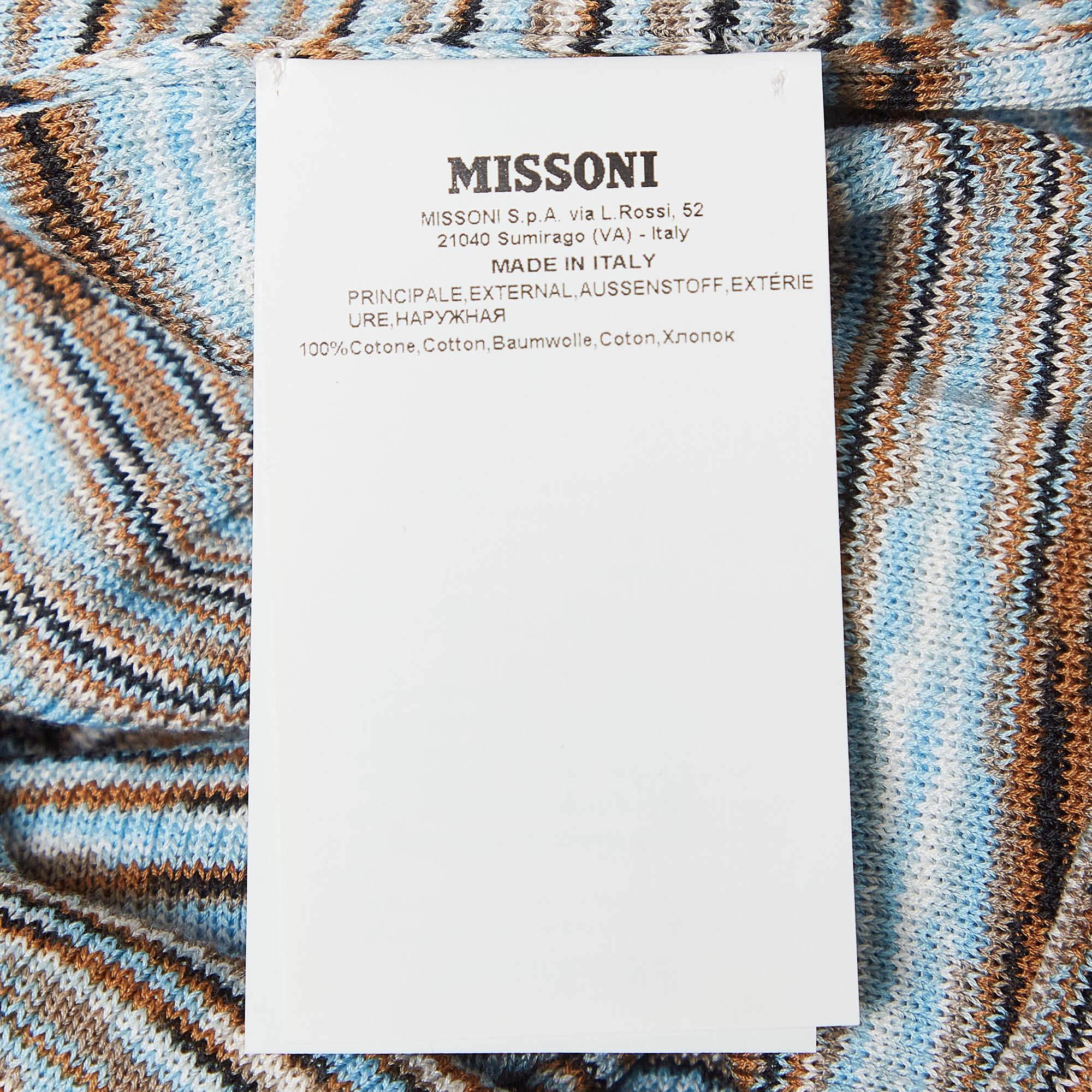 Women's Missoni Blue Patterned Knit Cardigan M