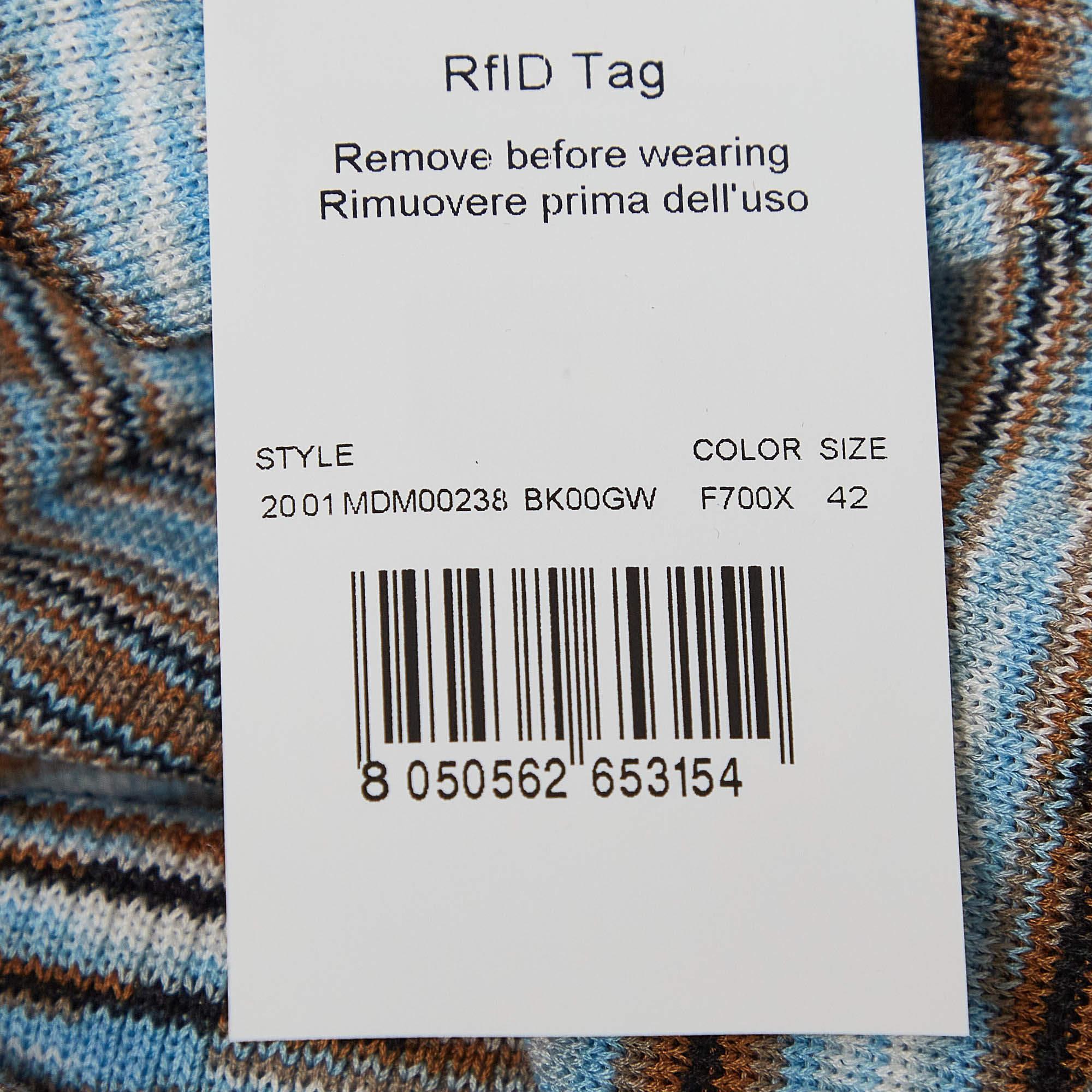 Missoni Blue Patterned Knit Cardigan M 1