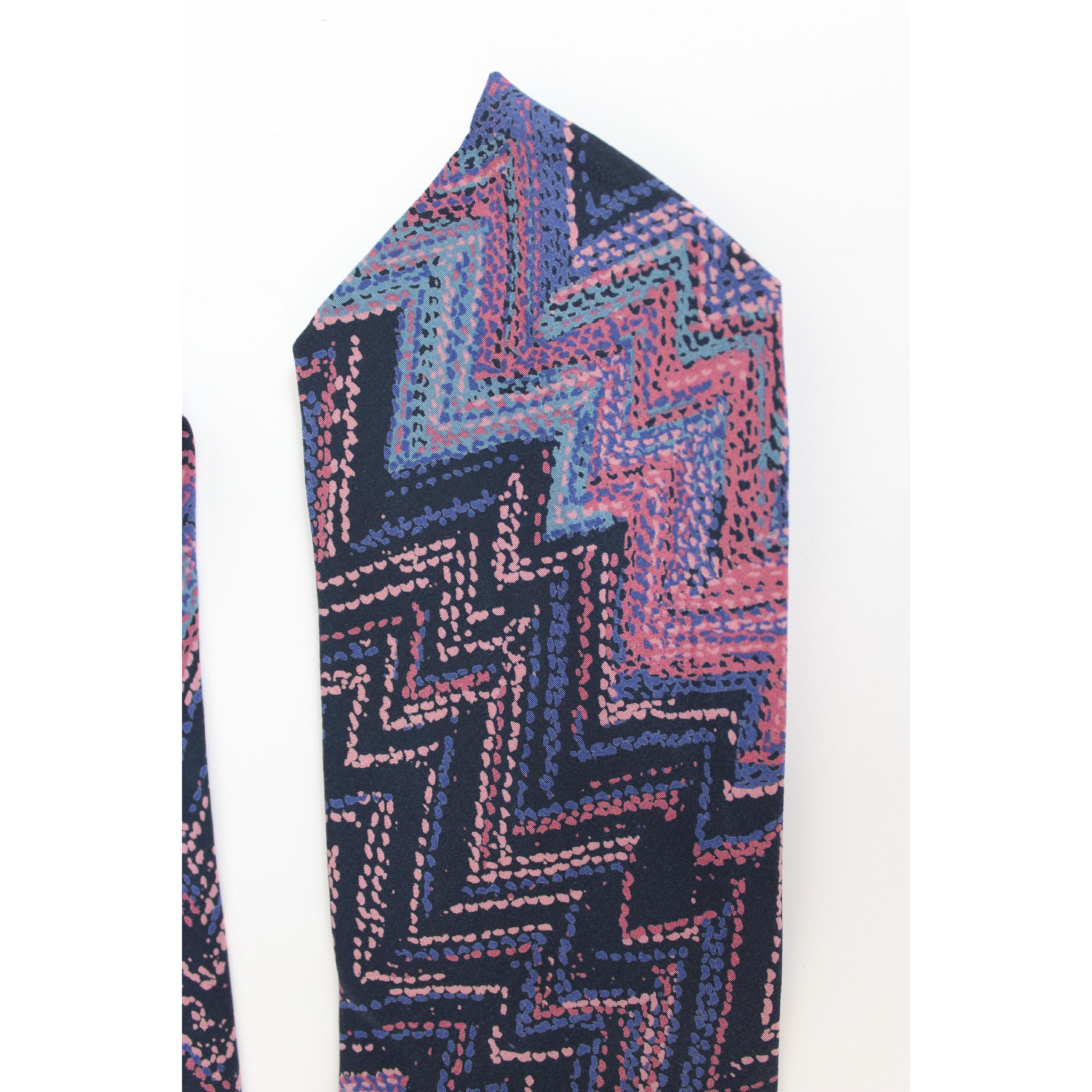 Men's Missoni Blue Pink Silk Pinstripe Tie