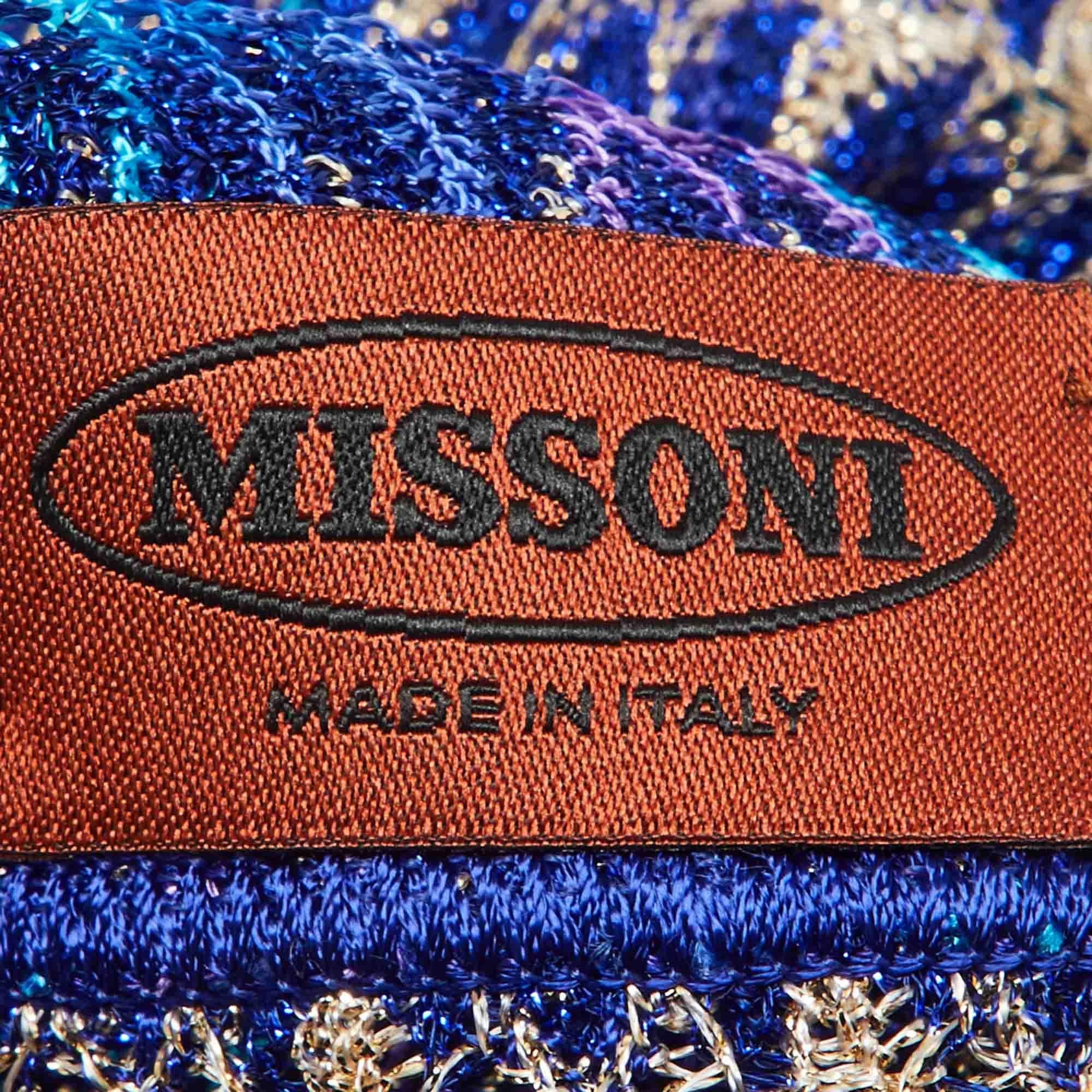 Viola Missoni Stola in maglia lurex testurizzata blu/viola in vendita