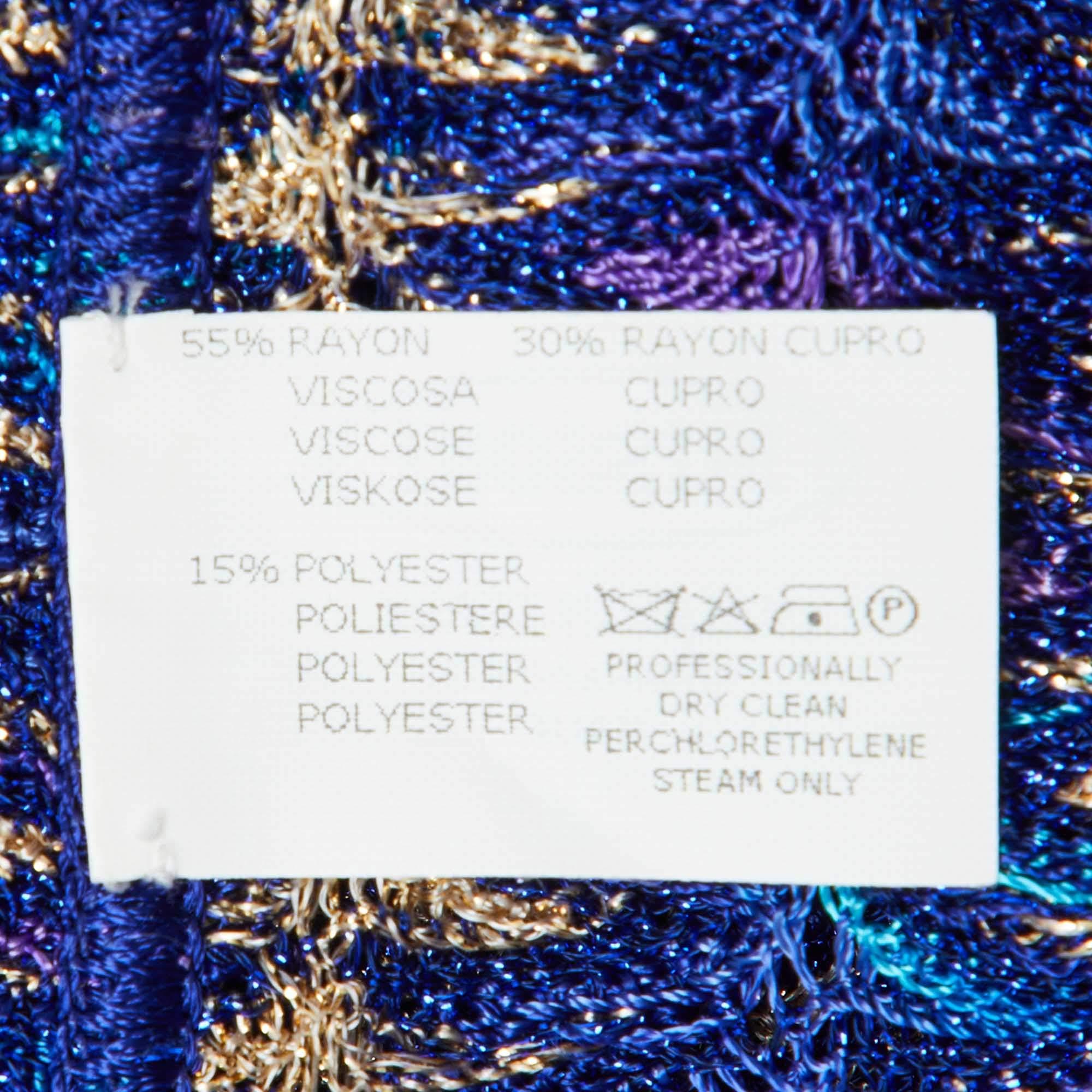 Donna Missoni Stola in maglia lurex testurizzata blu/viola in vendita