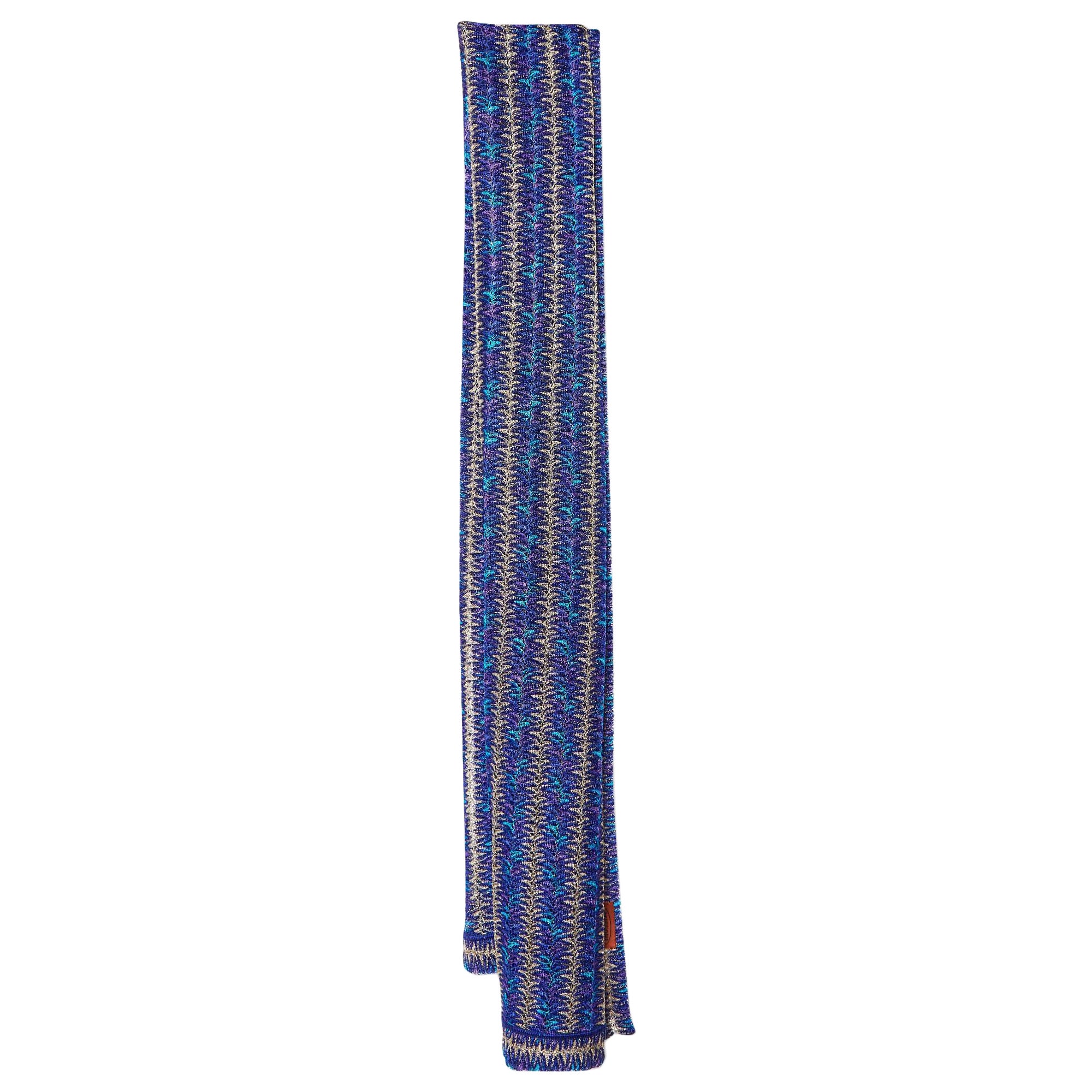 Estola de punto de lúrex texturizado azul/morado de Missoni