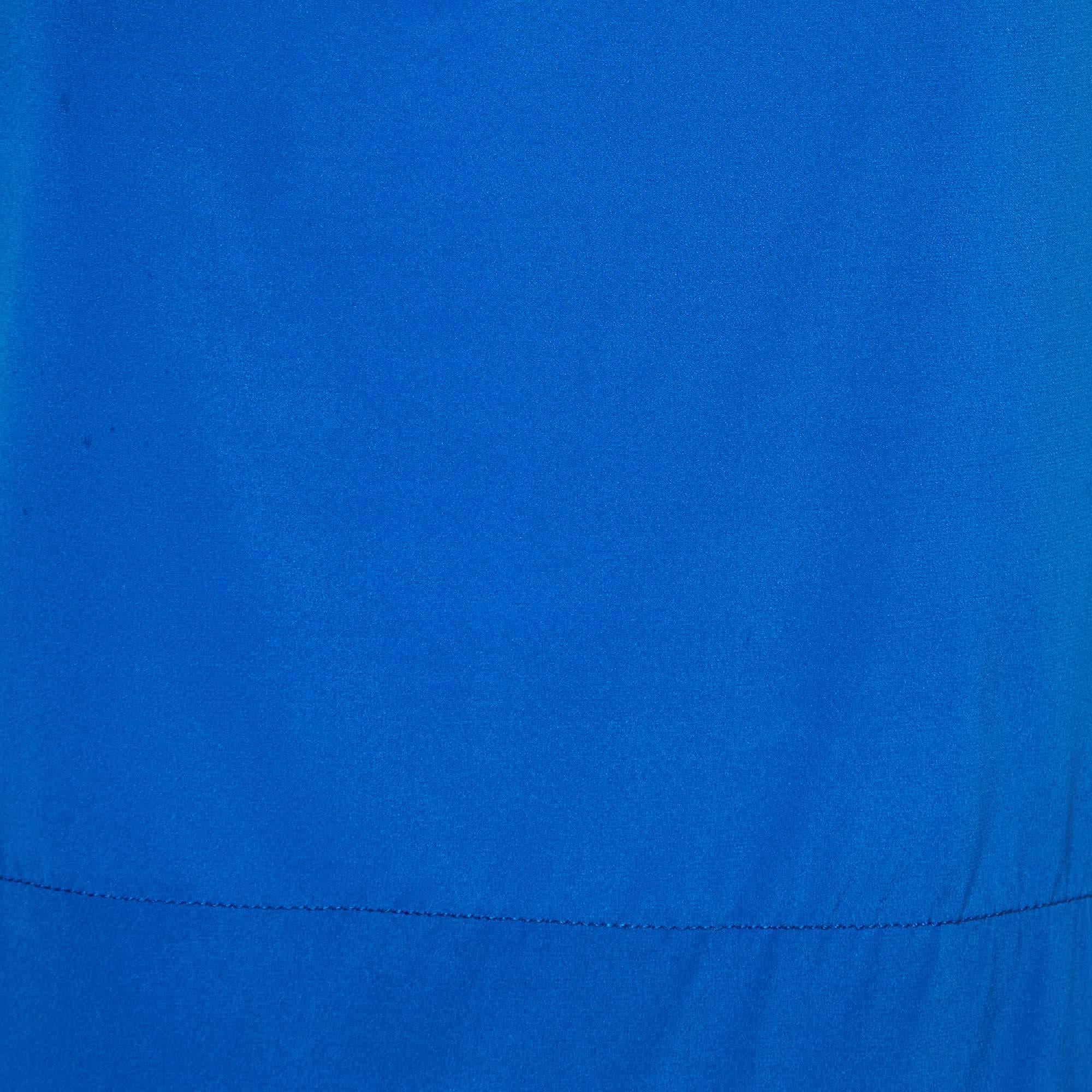 Blu Missoni Top senza maniche con scollo a V in seta blu S.I.V.A. in vendita