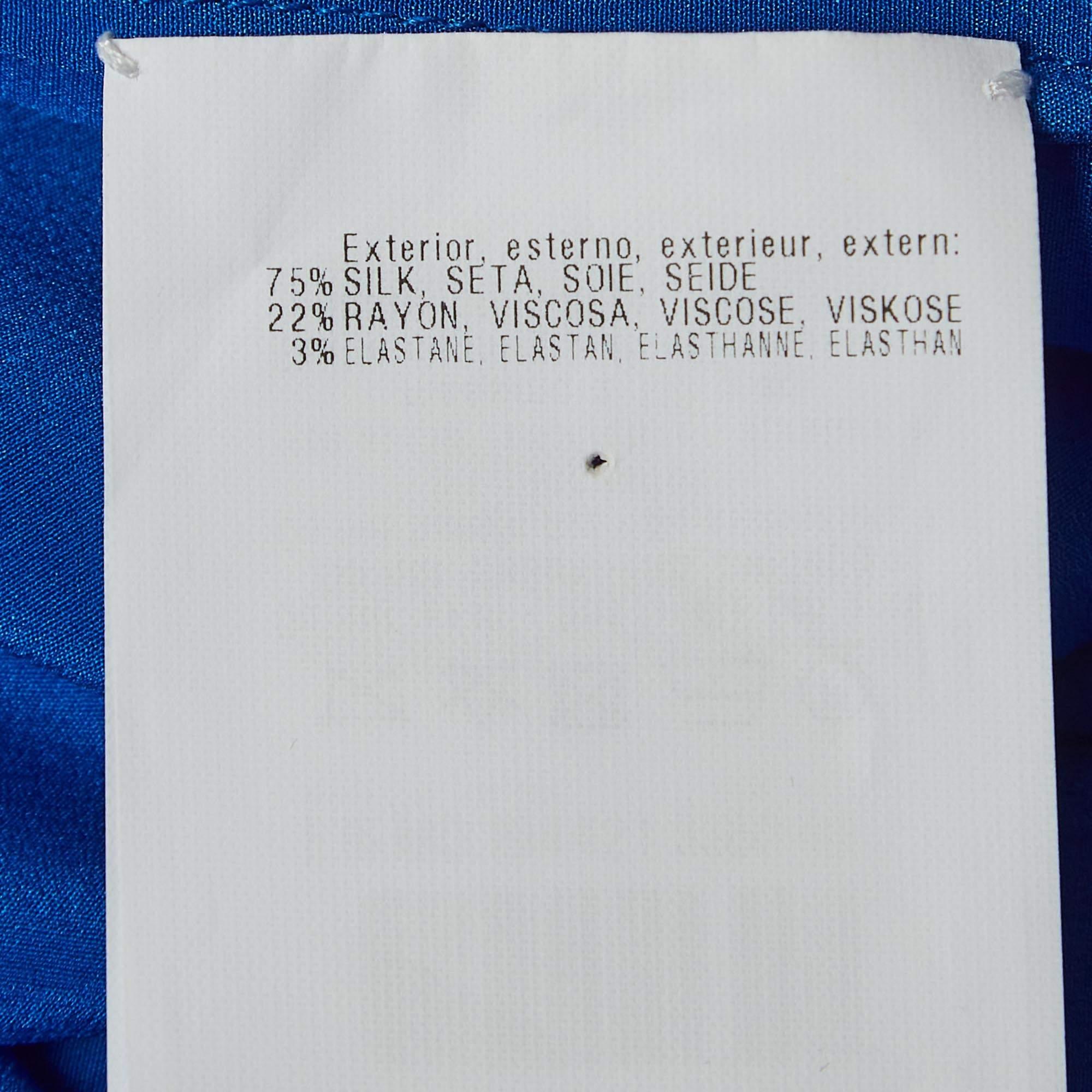 Donna Missoni Top senza maniche con scollo a V in seta blu S.I.V.A. in vendita