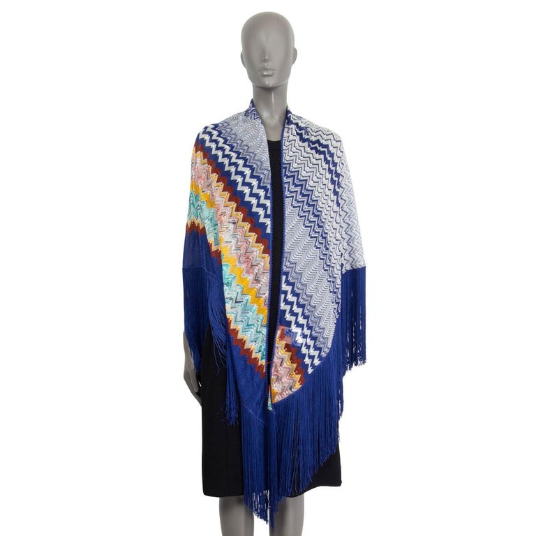 Blue Zig Zag Scarf 70x180