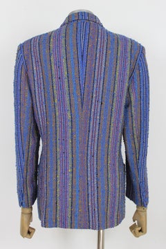 Missoni Blue Wool Boucle Vintage Classic Jacket 1990s