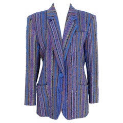 Missoni Blue Wool Boucle Vintage Classic Jacket 1990s