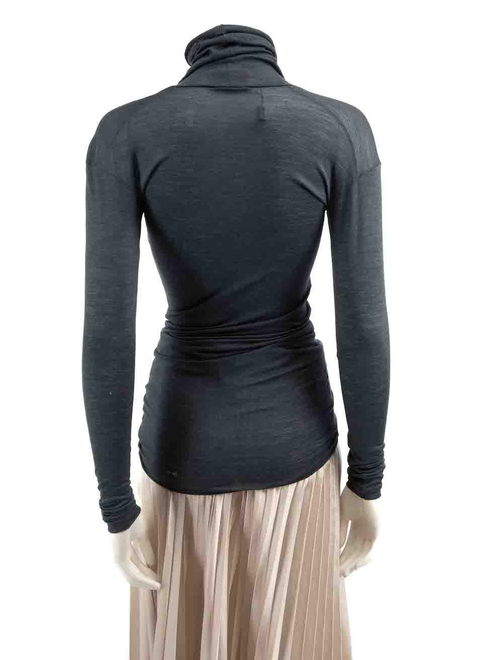Black Missoni Blue Wool Turtleneck Top Size XS For Sale