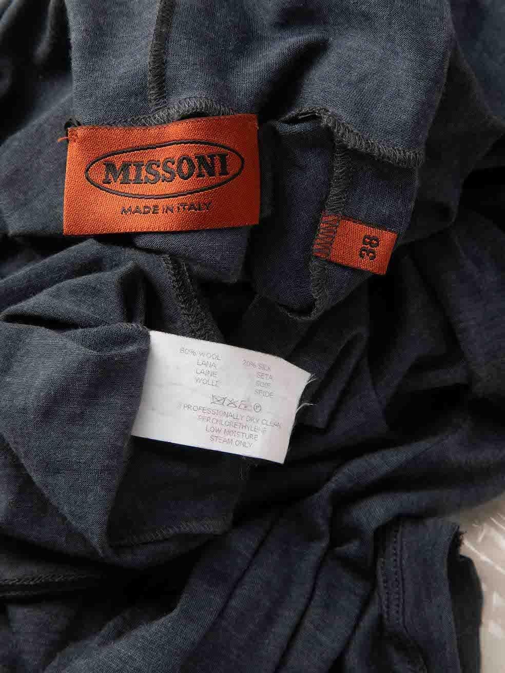 Missoni Blue Wool Turtleneck Top Size XS For Sale 2