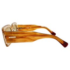 Missoni Brown Acetate Square Sunglasses With Iconic Knit Detailing