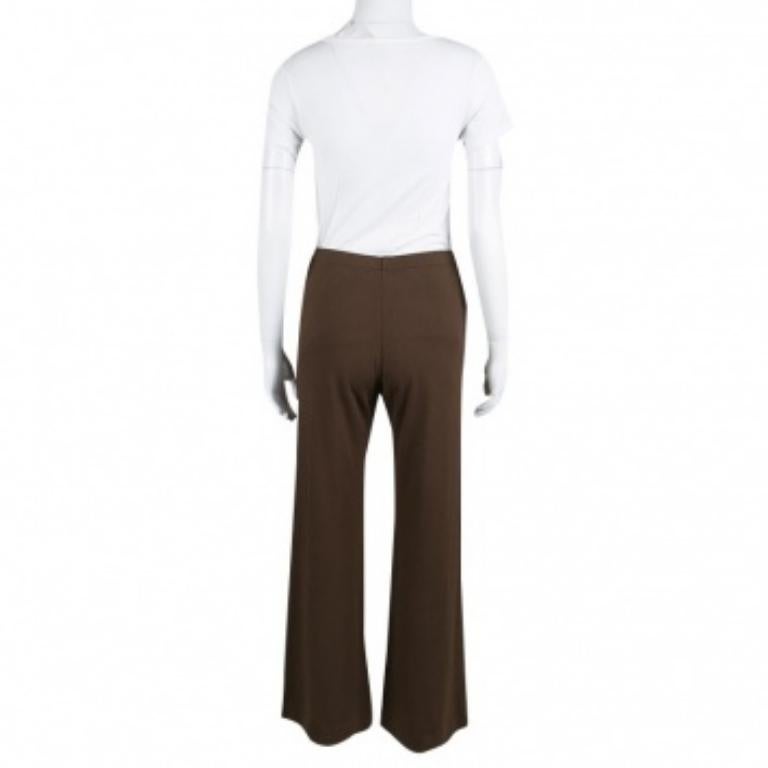Missoni Brown Elasticized Waist Wide Leg Pants M im Zustand „Gut“ im Angebot in Dubai, Al Qouz 2