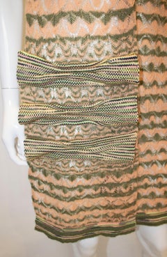 Missoni Brown Label, Knitted Scarf in Green and Peach