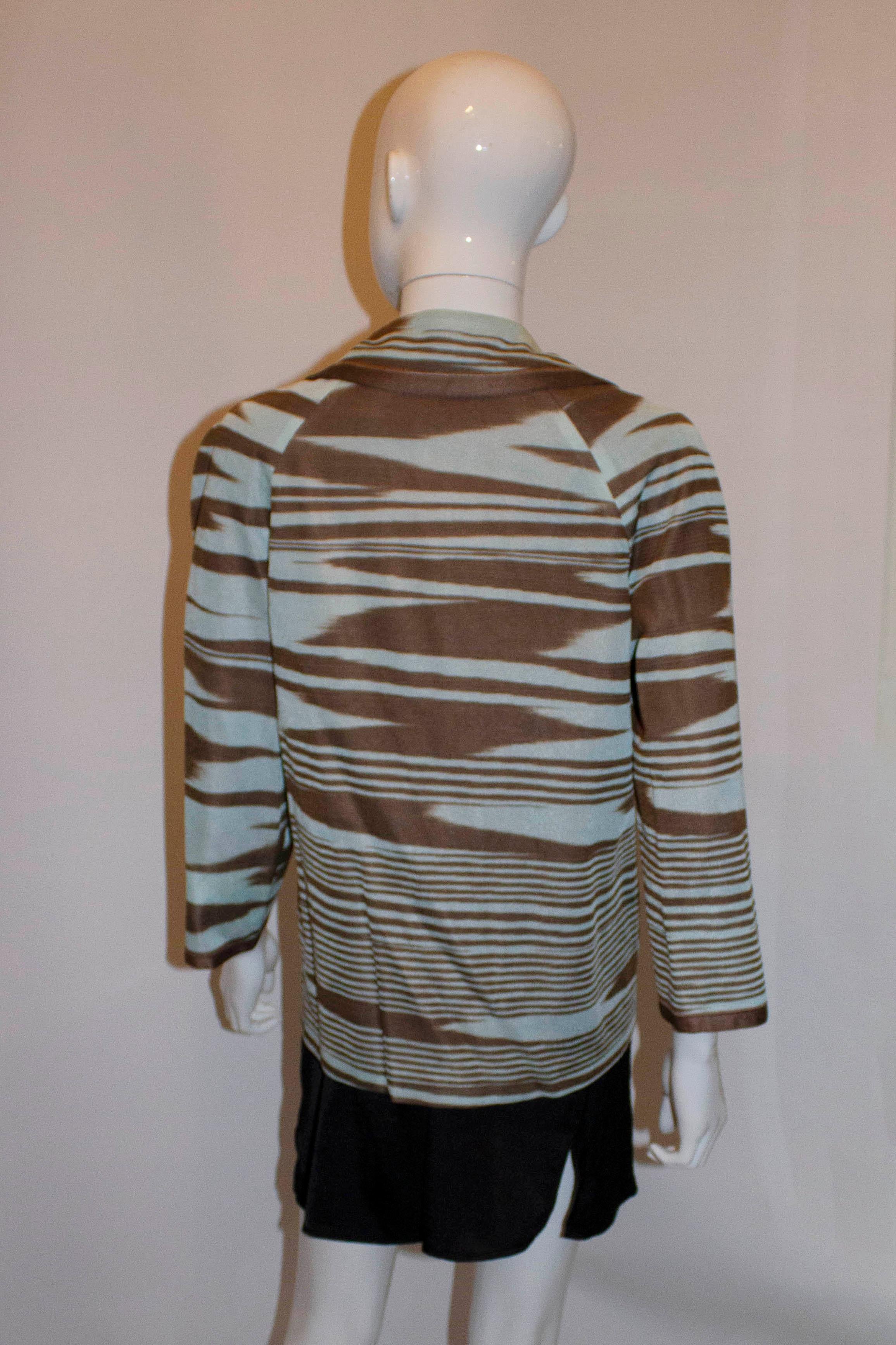 Marron Missoni - Veste marron étiquette, bleu ciel et marron en vente