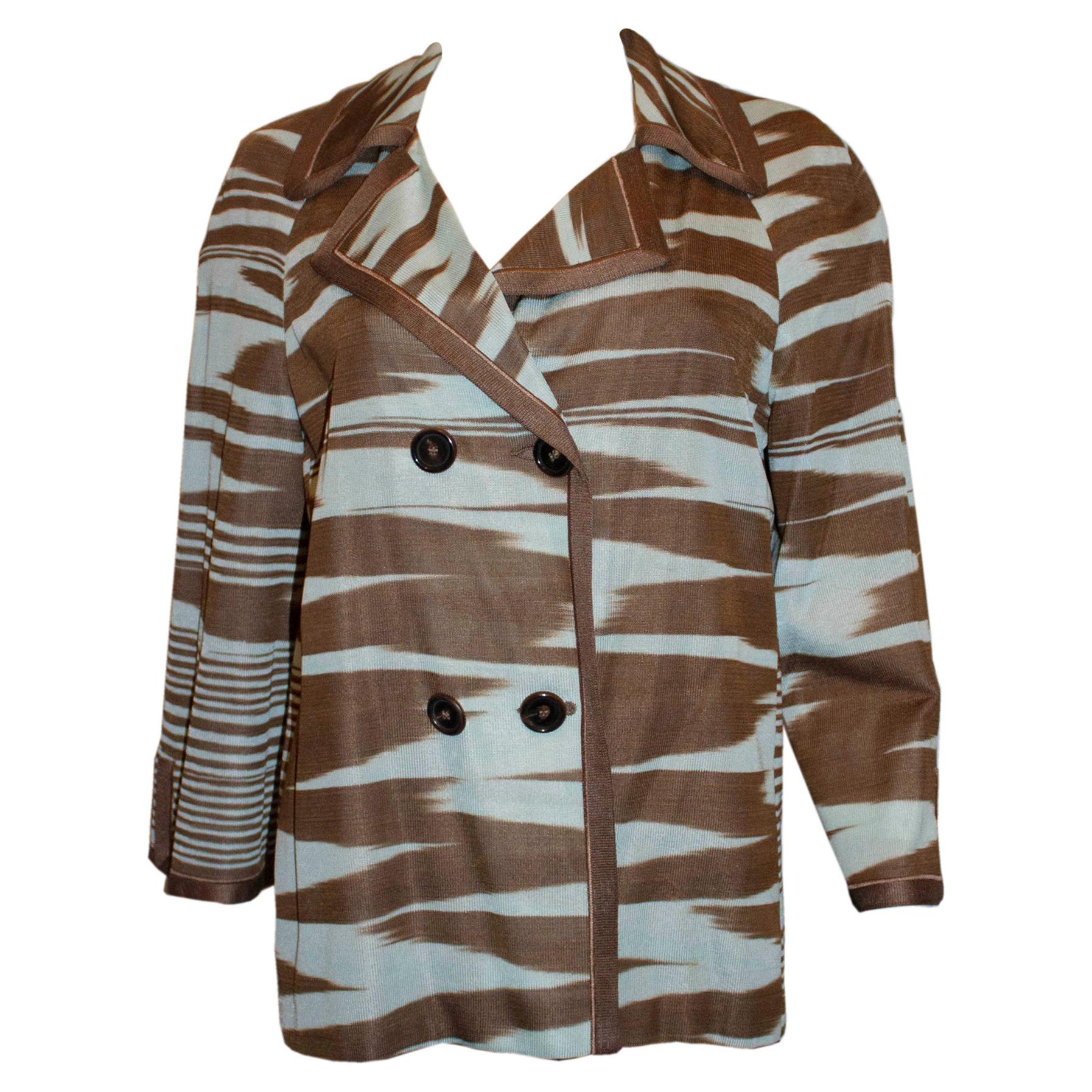 Missoni Brown Label, Sky Blue and Brown Jacket For Sale