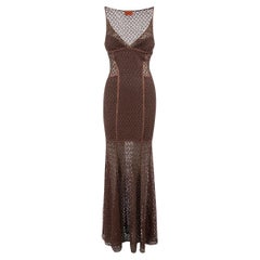 Missoni Brown Lace Maxi Dress Size S