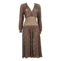 Missoni Brown Metallic Knit Midi Dress Size S Missoni Brown Metallic Knit Midi Dress Size S