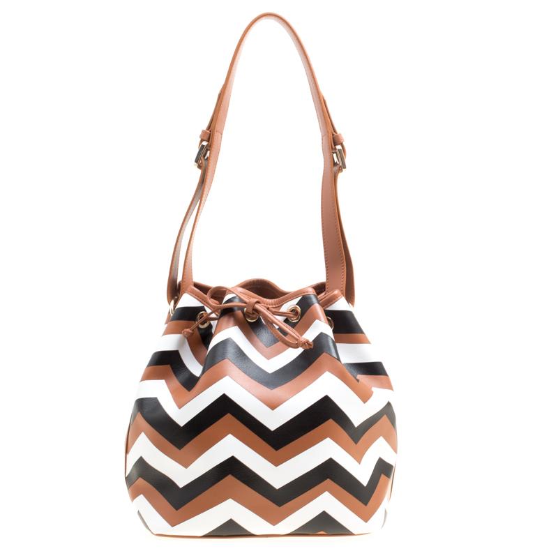 Missoni Brown/Multicolor Printed Bucket Bag