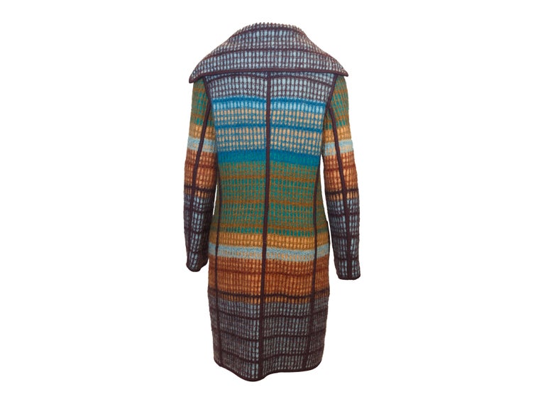 Missoni Brown and Multicolor Reversible Knit Coat For Sale at 1stdibs