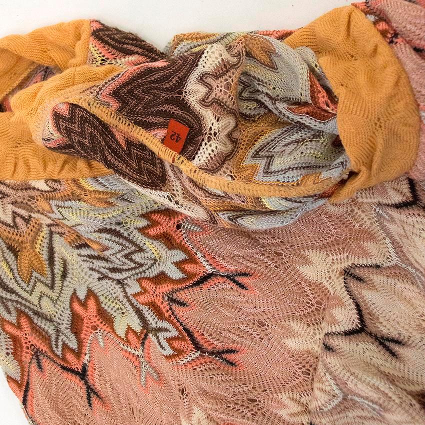 Brown Missoni brown pattern dress and scarf US 6 For Sale