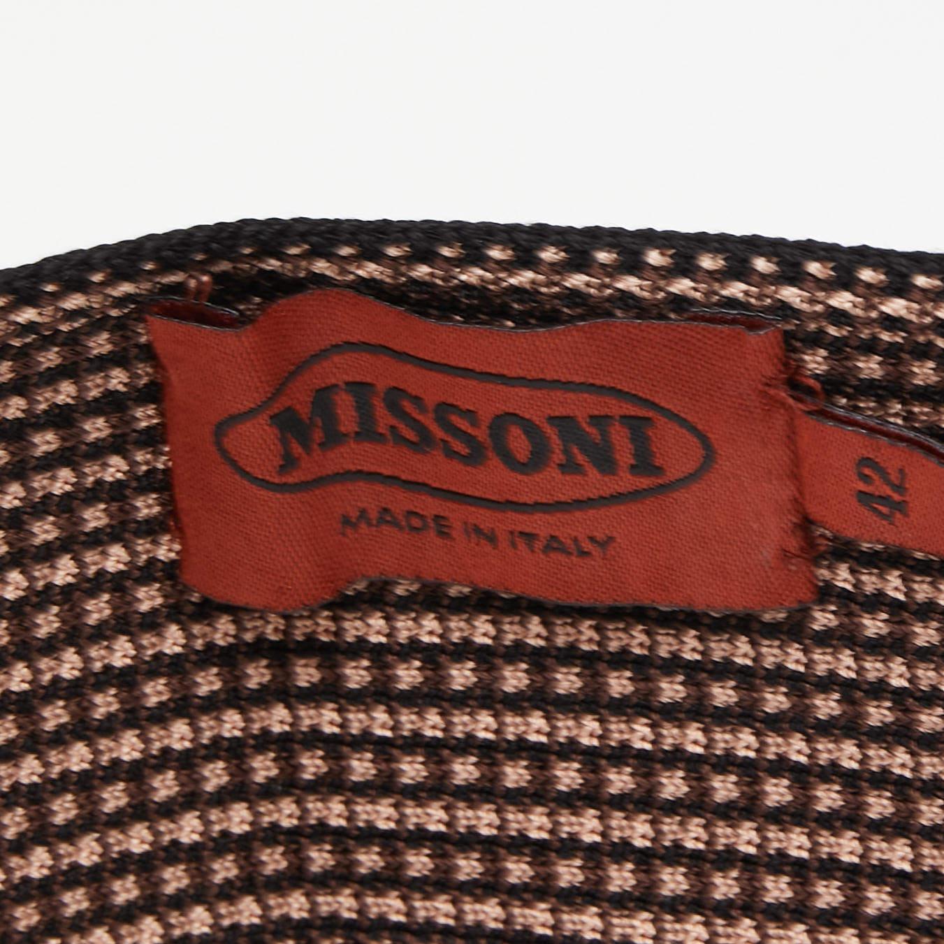 Missoni Brown Striped Knit Elasticized Waist Belt M In Good Condition For Sale In Dubai, Al Qouz 2