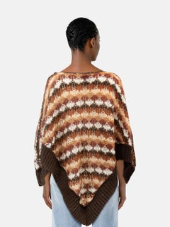 Missoni Brown Striped Knitted Poncho Size L