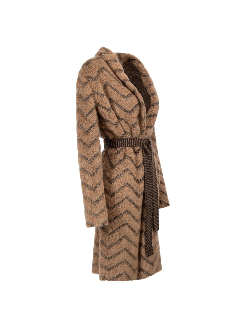 CONDITION is Never worn, with tags. No visible wear to cardigan is evident on this new Missoni designer resale item.



Details


Brown

Wool

Knit cardigan

Long

Zigzag pattern

2x Side pockets

Tie belt included





Made in