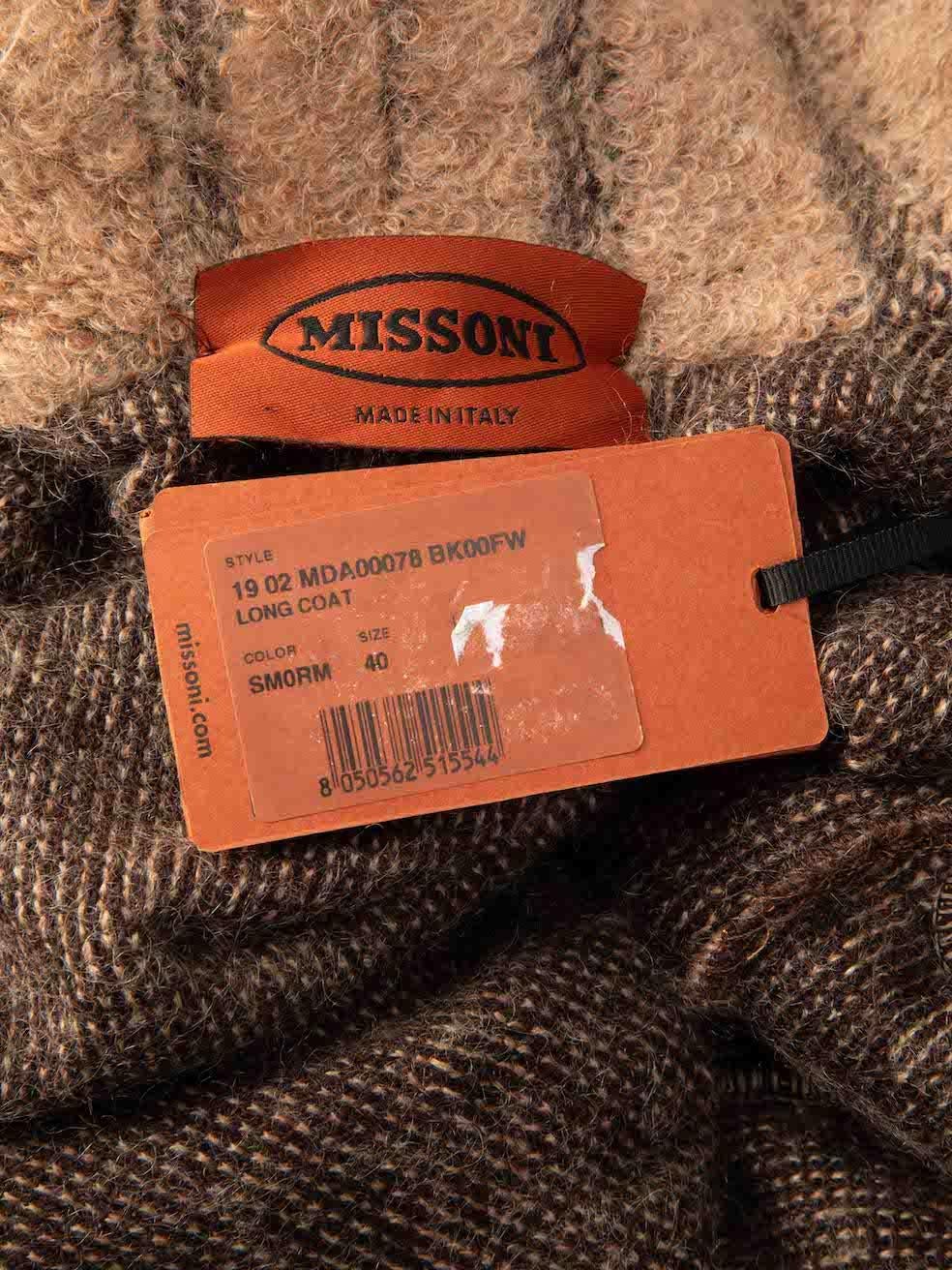 Women's Missoni Brown Wool Long Knit Cardigan Size S For Sale