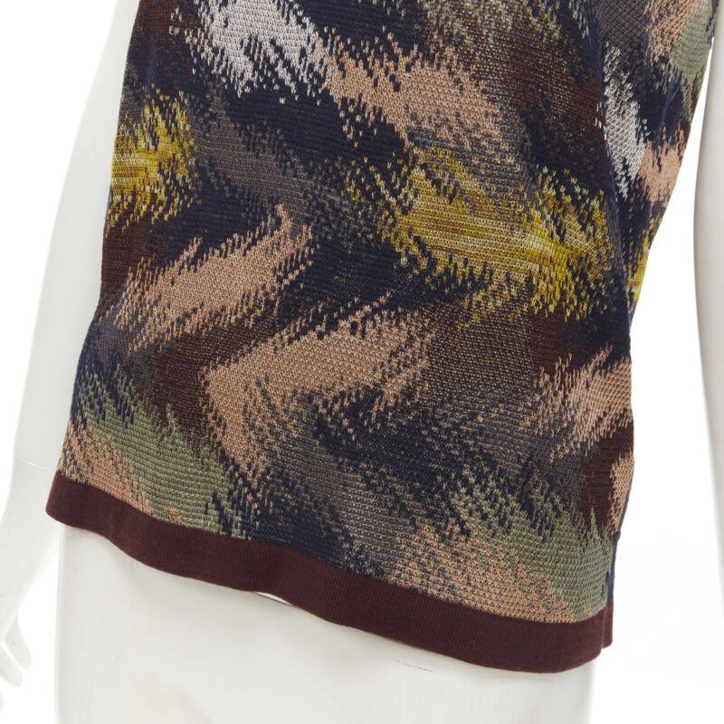 MISSONI burgundy crochet intarsia knit grandma vest IT44 M For Sale 2