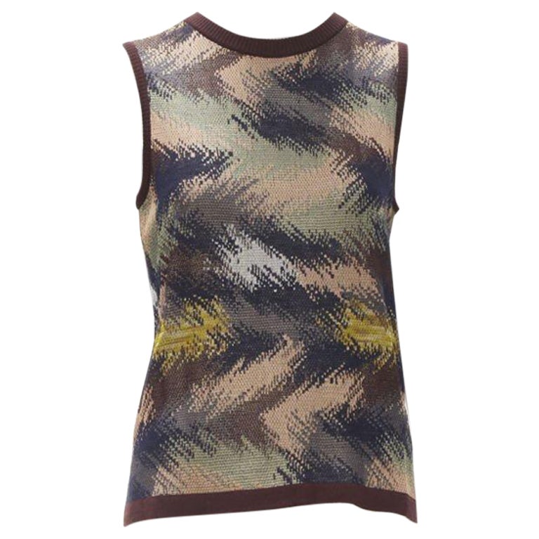 Missoni gilet da nonna in maglia intarsia all'uncinetto bordeaux IT44 M.