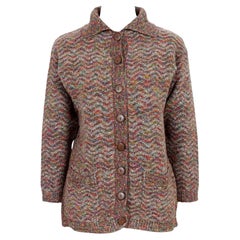 Missoni Burgundy Wool Vintage Sweater Cardigan 1990s